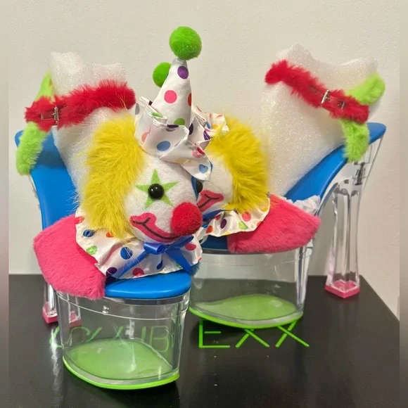 NIB Dolls Kill / Club Exx Chuckle Charm Platform Heels - Picture 1 of 10